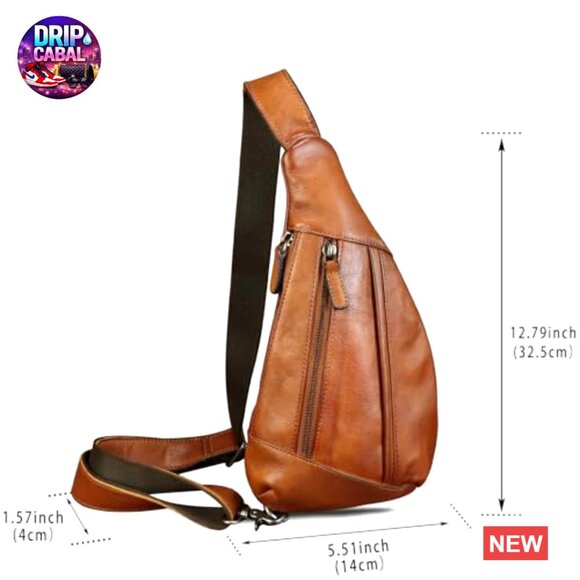 Genuine Leather Crossbody Sling Backpack for Travel Hiking main image 4